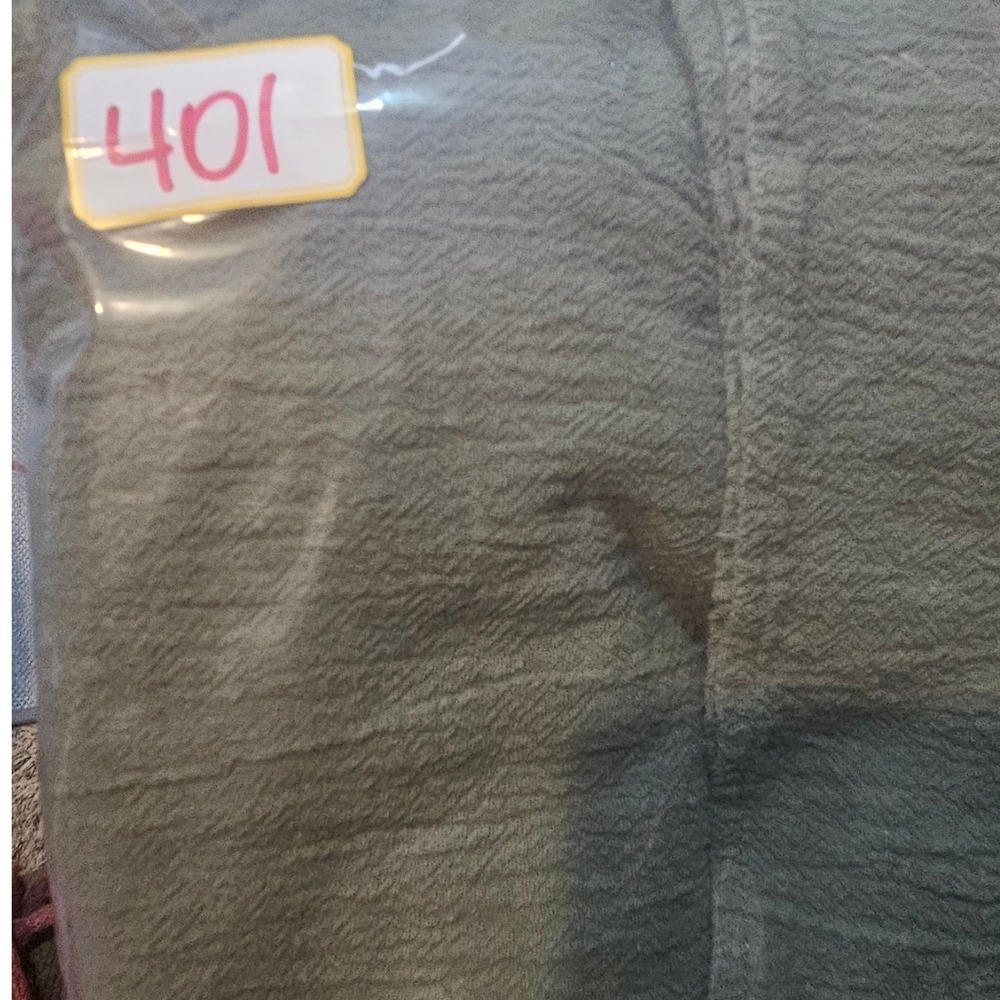 Polagram Women's Sz M Sage Green Organic Cotton Wide Leg Jumpsuit #401 - Picture 6 of 6